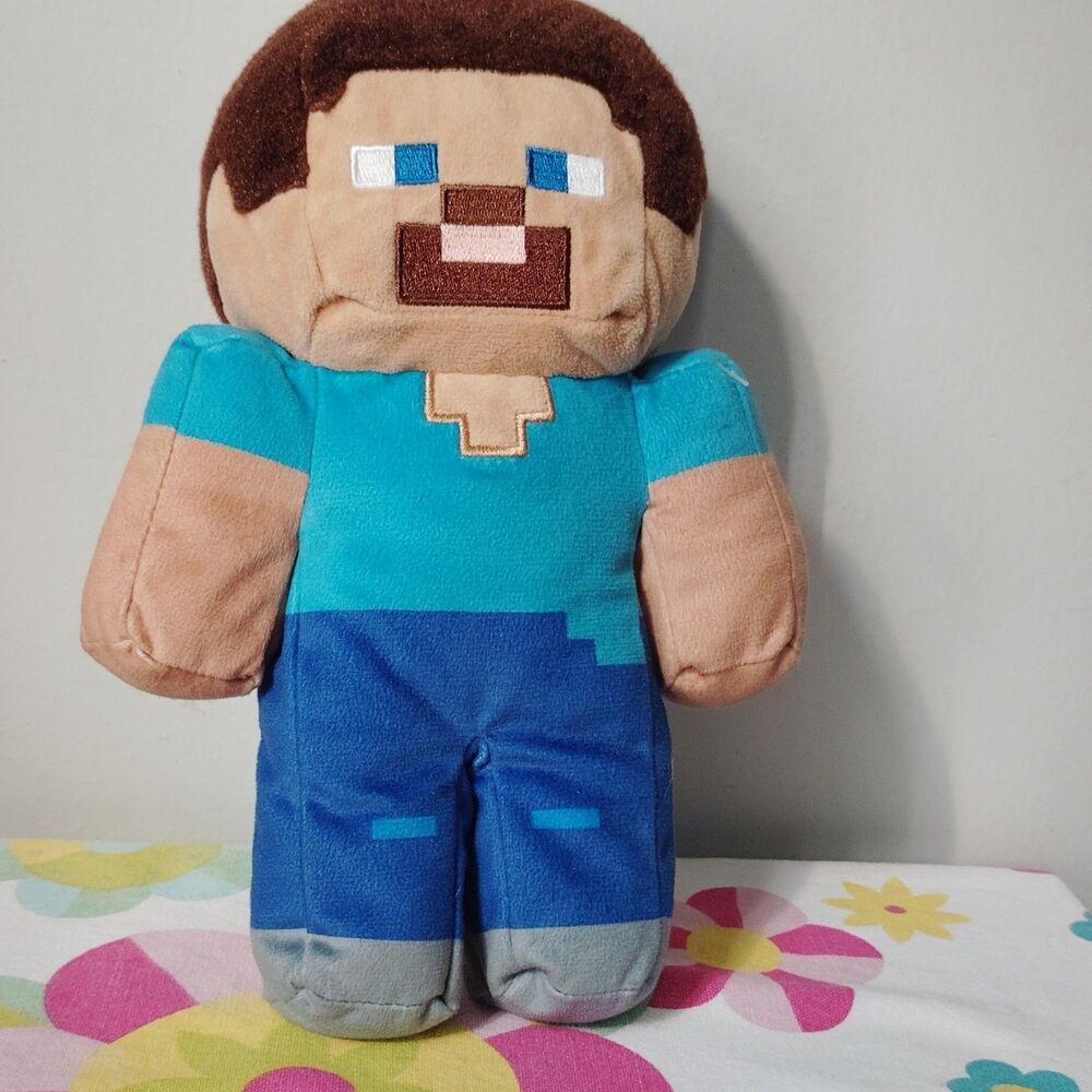 Official Minecraft Steve Plush 9” Pixelated Game Character Toy Mojang